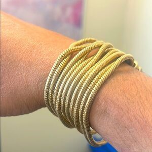 Elegant Gold Filled Coil Bracelet with Magnetic Closure